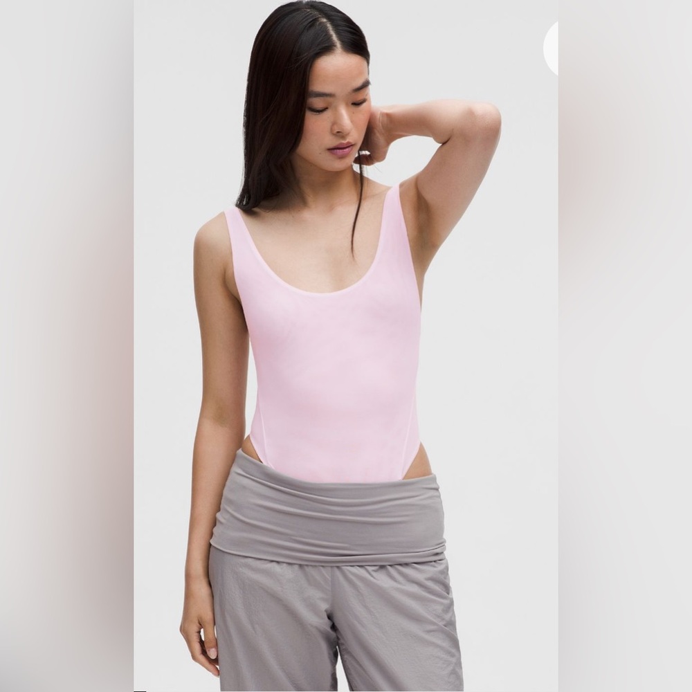 NWT Lululemon Nulu Mesh Scoop-Back Sleeveless Bodysuit Pinko